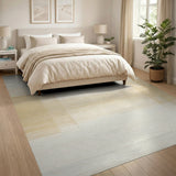 Beige and Neutral Beige Neutral Striped Geometric Area Rug