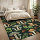 Whimsical Forest Mushroom Pattern Area Rug
