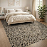 Boho Chic Beige Leopard Print Area Rug