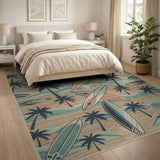 Coastal Surfboard Area Rug
