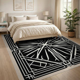 Art Deco Geometric Starburst Area Rug