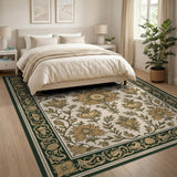 Gold and Silver Gold Floral Traditional Persian Area Rug