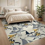 Abstract Nautical Sailboats Coastal Area Rug