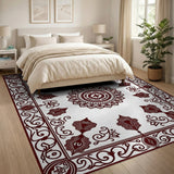 Red Ornate Traditional Persian Red Area Rug