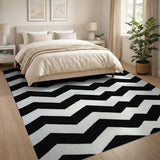 Black and White Bold Black White Zigzag Area Rug