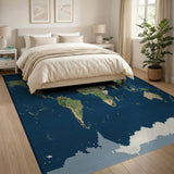 Pixel World Map Area Rug
