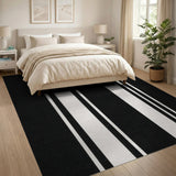 Black and White Vertical Striped Bold Black White Vertical Striped Area Rug