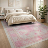 Blush Floral Traditional Persian Blush Pink Persian Floral Area Rug