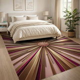 Pink Gold Starburst Geometric Area Rug