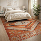 Terracotta Diamond Southwestern Area Rug