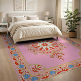 Pink Persian Star Medallion Area Rug