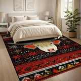 Highland Cow Geometric Southwestern Rug