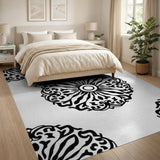 Intricate Black and White Intricate Black White Persian Mandala Rug