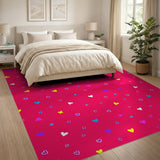 Playful Multi-Color Hearts Area Rug