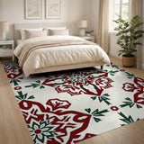 Red Green Traditional Persian Area Rug