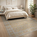 Beige Persian Geometric Lattice Area Rug
