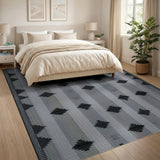 Black Diamond Geometric Woven Area Rug