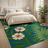 Lush Green Floral Sun Area Rug