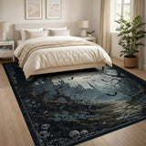 Gothic Haunted Castle Moonlit Bat Forest Rug