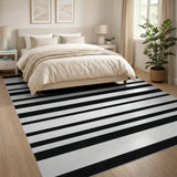 Bold Black White Striped No. 27 Area Rug