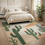 Southwestern Desert Cactus Area Rug