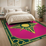 Pink Sunburst Star Area Rug