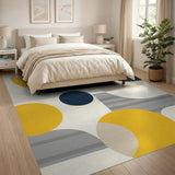 ODIKA Modern Abstract Geometric Washable Rug - Low Pile Non-Slip Area Rug