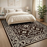 Ornate Beige Floral Traditional Persian Area Rug