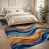 Oceanic Wave Abstract Area Rug