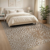 Giraffe Hide Brown Tan Abstract Area Rug