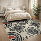 Ornate Baroque Skull Medallion Rug