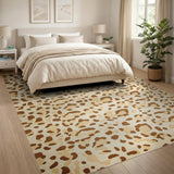 Beige Leopard Print Area Rug