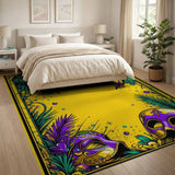 Mardi Gras Purple Mask Carnival Area Rug