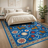 Blue Heritage Tribal Goat Star Rug