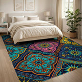 Vibrant Multi-Color Quatrefoil Persian Area Rug
