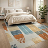 ODIKA Coastal Surfboard Washable Area Rug - Low Pile Non-Slip Floor Mat