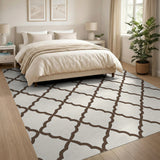 Brown Moroccan Trellis Geometric Area Rug
