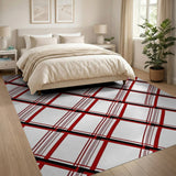 Red Black Plaid Area Rug