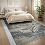 Grey Southwestern Geometric Area Rug