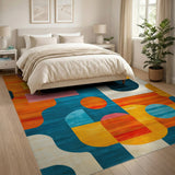Multi-color and Patterns Vibrant Geometric Shapes Area Rug