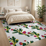 Multi-color and Patterns Vibrant Pink Floral Pattern Area Rug