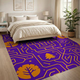 Purple Cyber Forest Circuit Rug