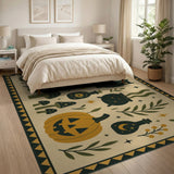 Mystic Halloween Beige Area Rug