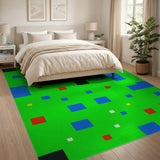 Vibrant Green Multi-Color Geometric Area Rug