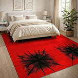 Bold Red Shatter Geometric Area Rug