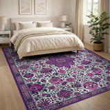 Purple Purple Medallion Persian Area Rug