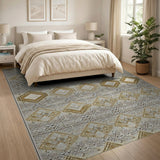 Beige Geometric Diamond Pattern Area Rug