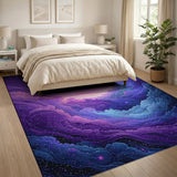 Cosmic Purple Nebula Cloud Area Rug