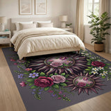 Vintage Floral Sun Rose Area Rug