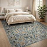 Intricate Blue Persian Blue and Teal Area Rug